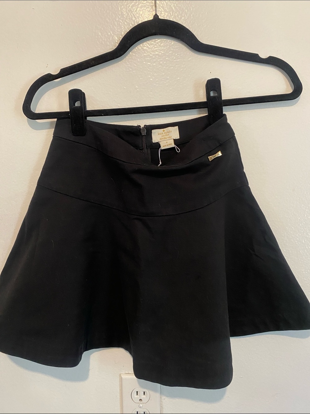 kate spade Black Flared A-Line Mini Skirt